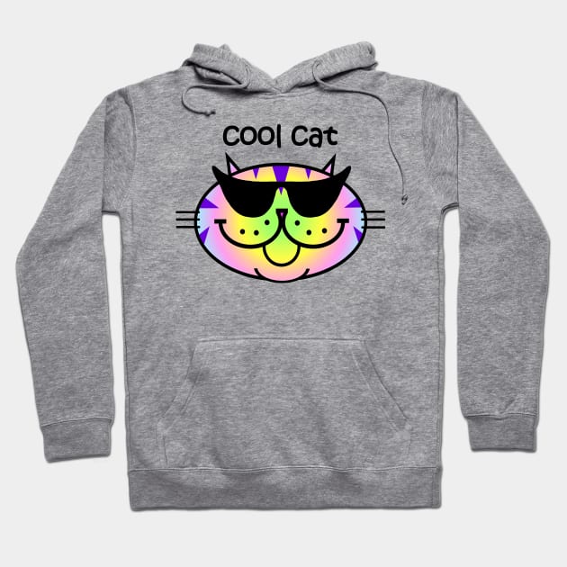 Cool Cat 2 - Rainbow Tabby Hoodie by RawSunArt